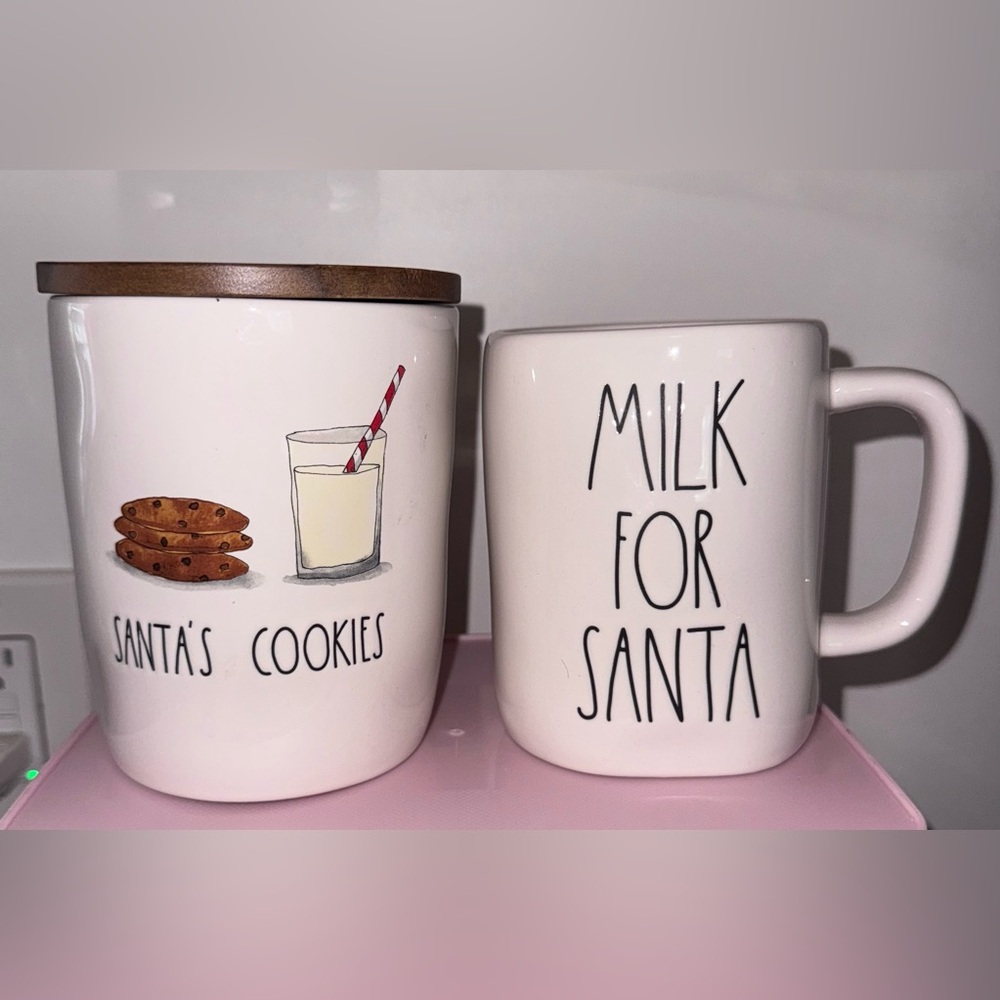 Rae Dunn COOKIES & MILK FOR SANTA set